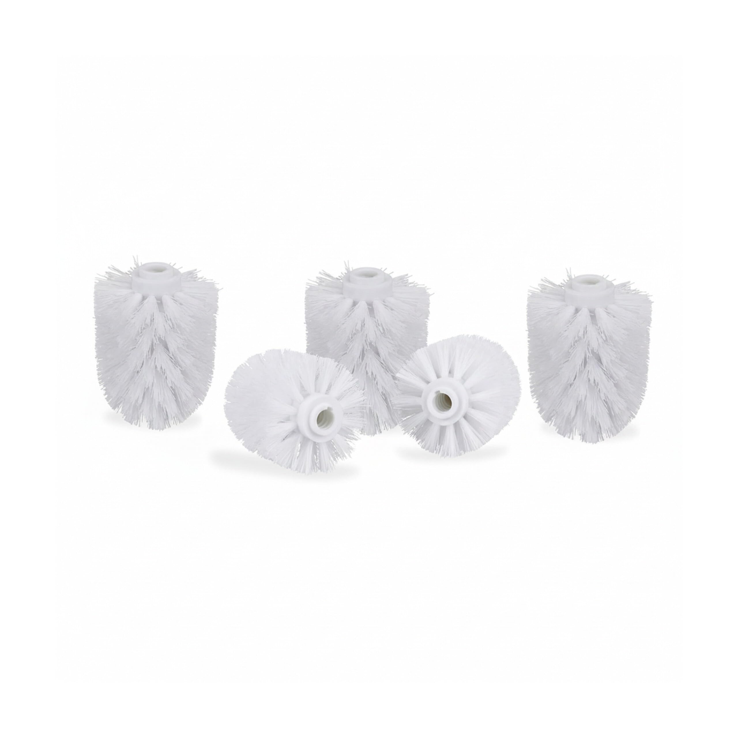 Set 40 Cabezal Escobilla Limpieza Inodoro 8 cm, Repuesto Cepillo WC Rosca 12 mm, Accesorio Recambio, Plástico, Blanco