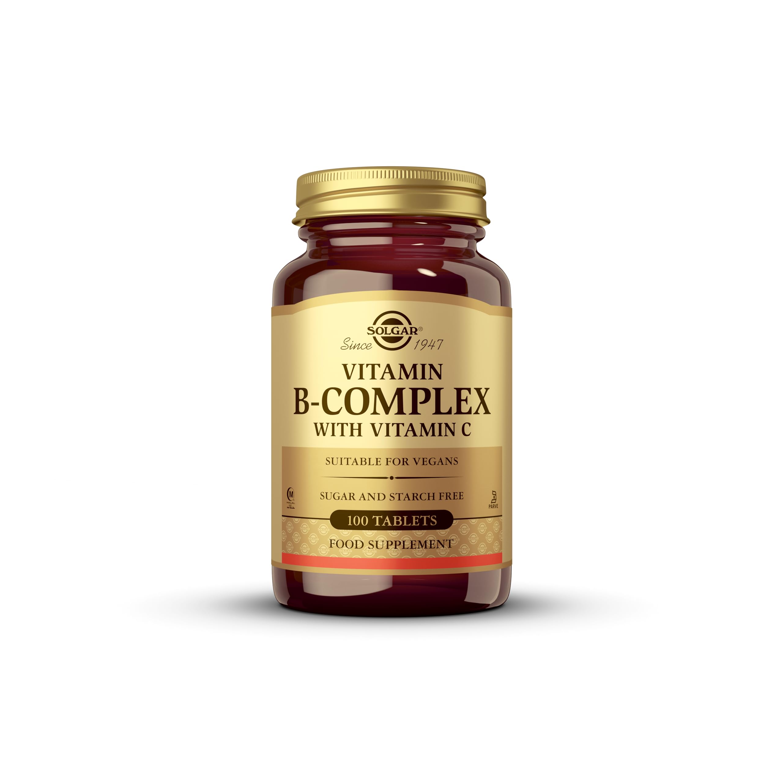 Solgar Vitamina B-​Complex con Vitamina C, Sabor y Aroma Vainilla, 100 Unidades (Paquete de 1)