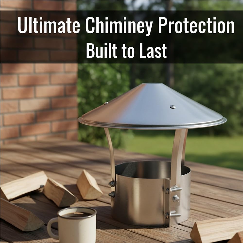 Sombrerete Chimenea, Cubierta de lluvia para Chimenea de Acero Inoxidable para Chimeneas y Tubos de Estufa – Sombreros para Chimeneas para Exteriores – 100/125/150/160/170/180MM(200mm)