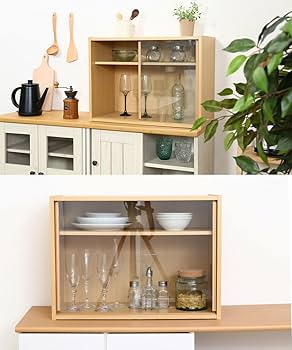 Amazon｜ミニ 食器棚 幅60cm CP6044 組立式 不二貿易 (BF-198)｜食器棚