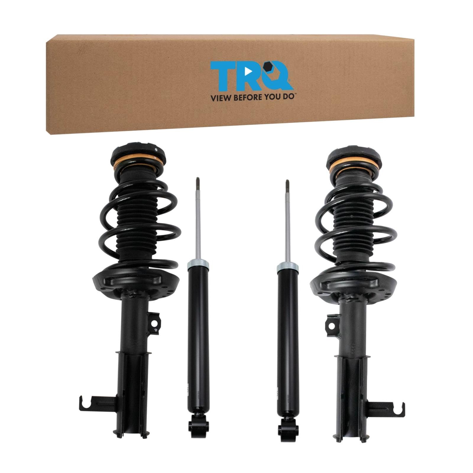 TRQ Front and Rear Complete Strut Assembly & Shock Absorber Kit Complete Strut & Coil Spring Assembly Compatible with 2014-2015 Chevrolet Malibu 2016 Malibu Limited