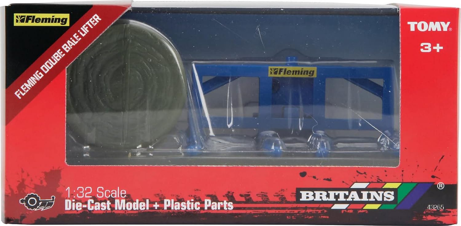Britains 1:32 Fleming Bale Lifter, Tractor Toy Accessories, Compatible with 1:32 Scale Tractors, Farm Animals and Toys, Suitable for Collectors and Children from 3 Years