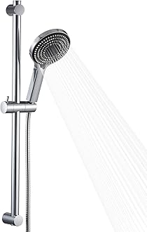OFFO Shower Slide Bar with 6 Modes Shower Head Set, 1.5m Stainless Steel Hose,Adjustable 70cm Riser Rail and High Pressure Handheld Showerhead,Chrome