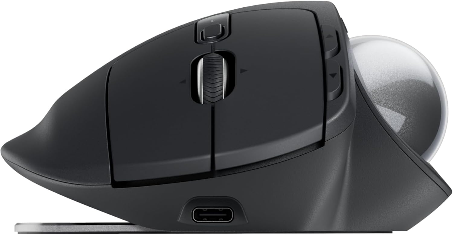 Logitech MX Ergo S Trackball, Wireless Black, W128940621 (Black)