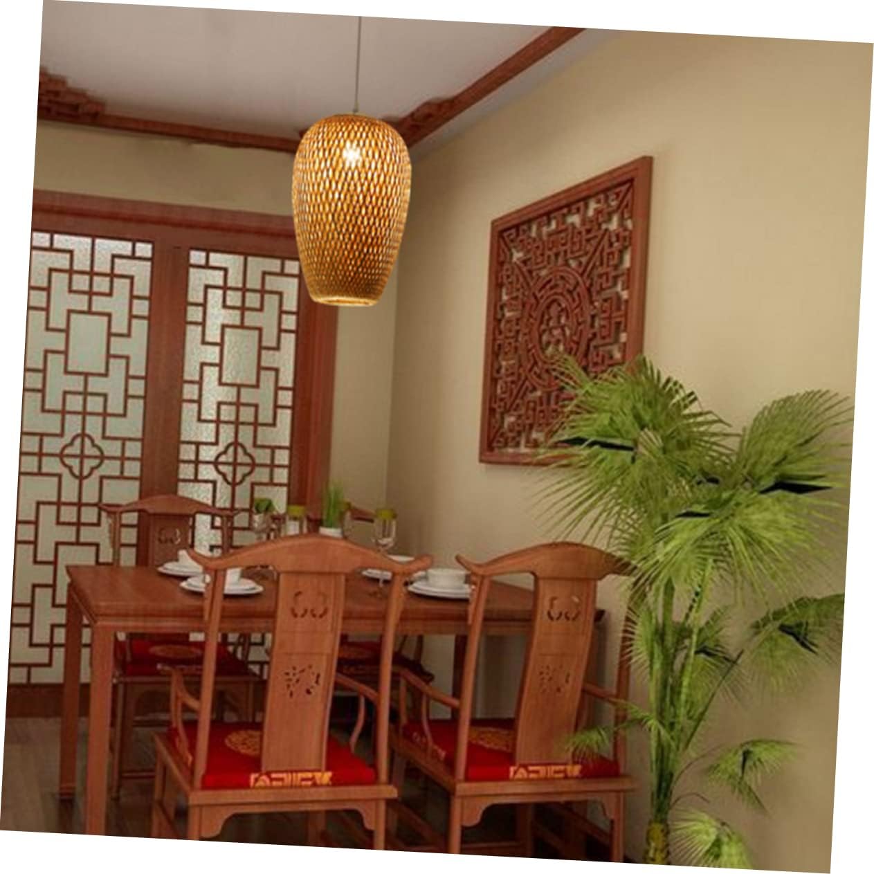 BESTOYARD Rattan Lamp Shades Woven Bamboo Light Cover Replacement Lampshade for Decor