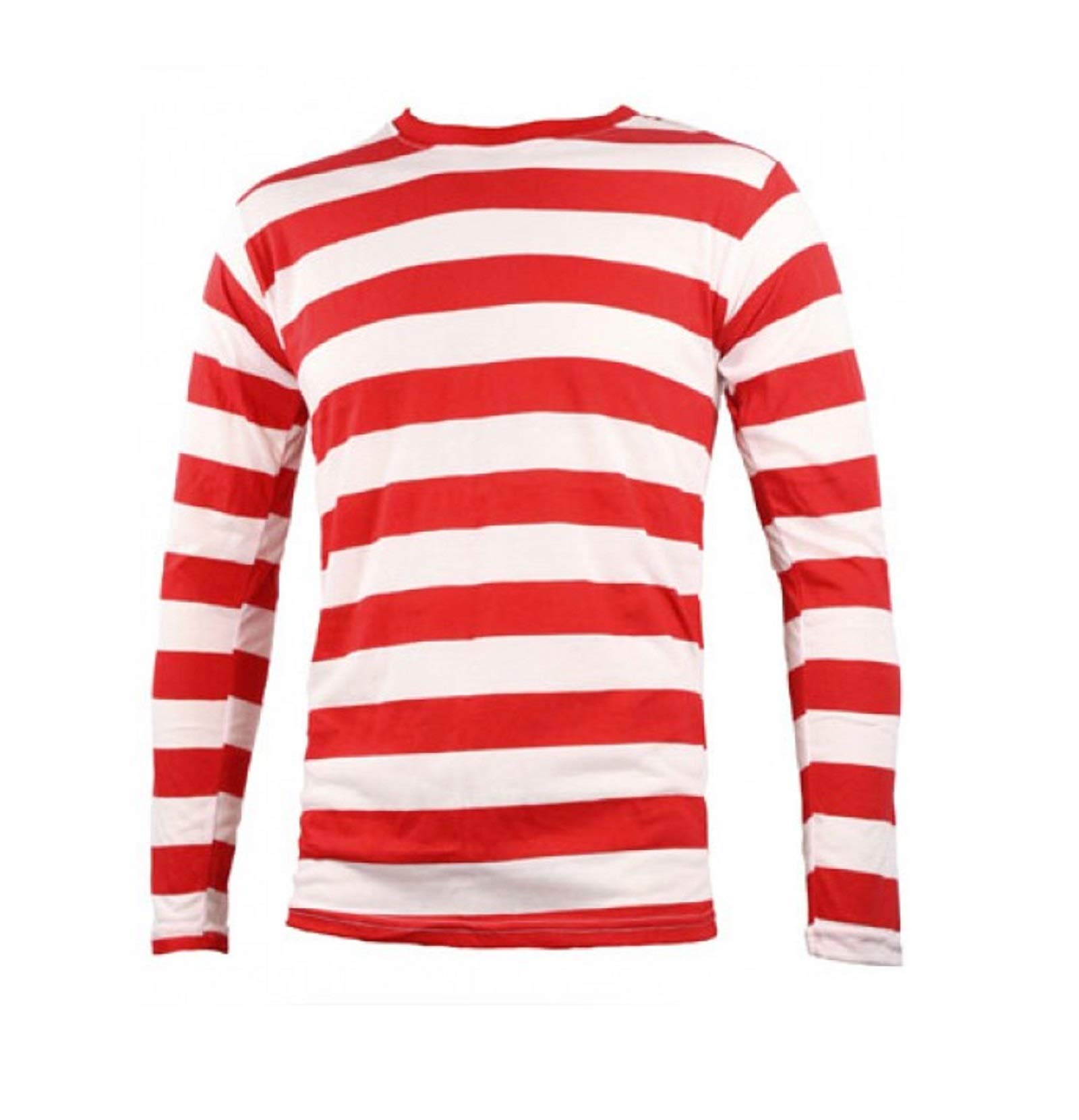 Mens Long Sleeved red and White Geek t-Shirt Festival Fancy Dress L 38-40in Chest