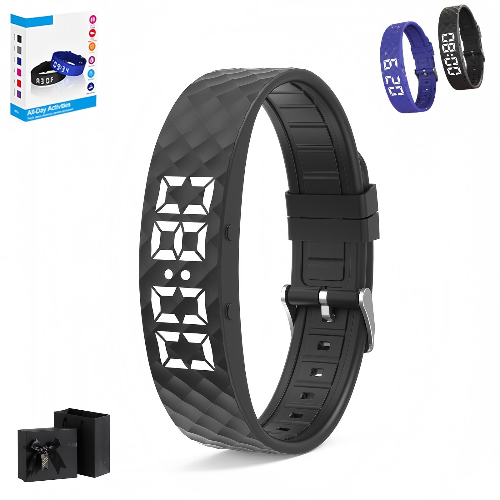 2026 Vibrationswecker - Nie Wieder Verschlafen, Vibroband Pro Wecker mit 8 Vibration Modell, Wasserdicht & Multifunktional Vibrationswecker Armband für Den Perfekten Aufwachmoment(Schwarz)