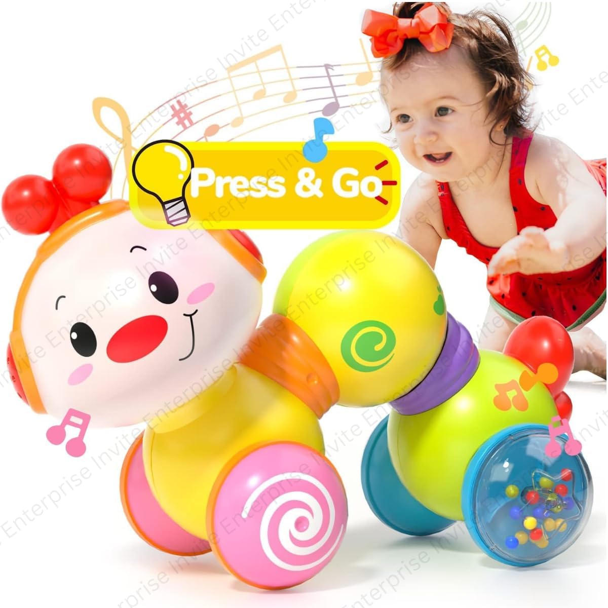 Adlon Baby Musical Toys 6 to 12 Months Press and Go Inchworm Crawling Caterpillar Educational Toy, Toddler Activity Toys with Music and Lights for 1 2 3 Year Old Baby Toddlers Boys Girls Toddlers (B0CCYHTVVZ) Amazon Price History, Amazon Price Tracker