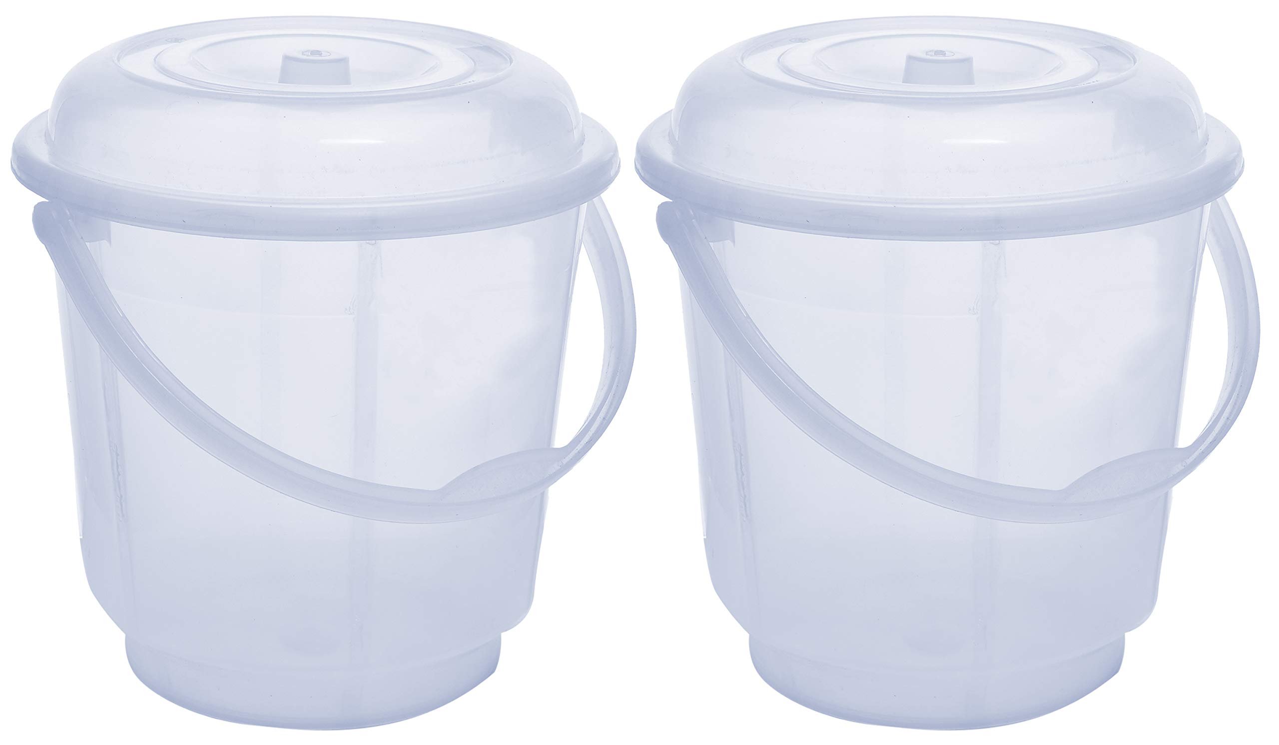 Kuber Industries 2 Pieces Unbreakable Virgin Plastic Strong Transparent Bathroom Bucket with Lid 18 LTR (White)-KUBMART831 (B08BSKCDFD) Amazon Price History, Amazon Price Tracker