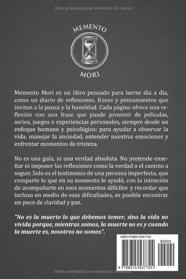 Memento Mori: Recuerda tu Muerte (Masculinidad & Sociedad) (Spanish Edition)