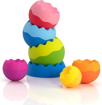 Fat Brain Toys Tobbles Neo - Tour d'Empilement et d'Équilibre Sensorielle