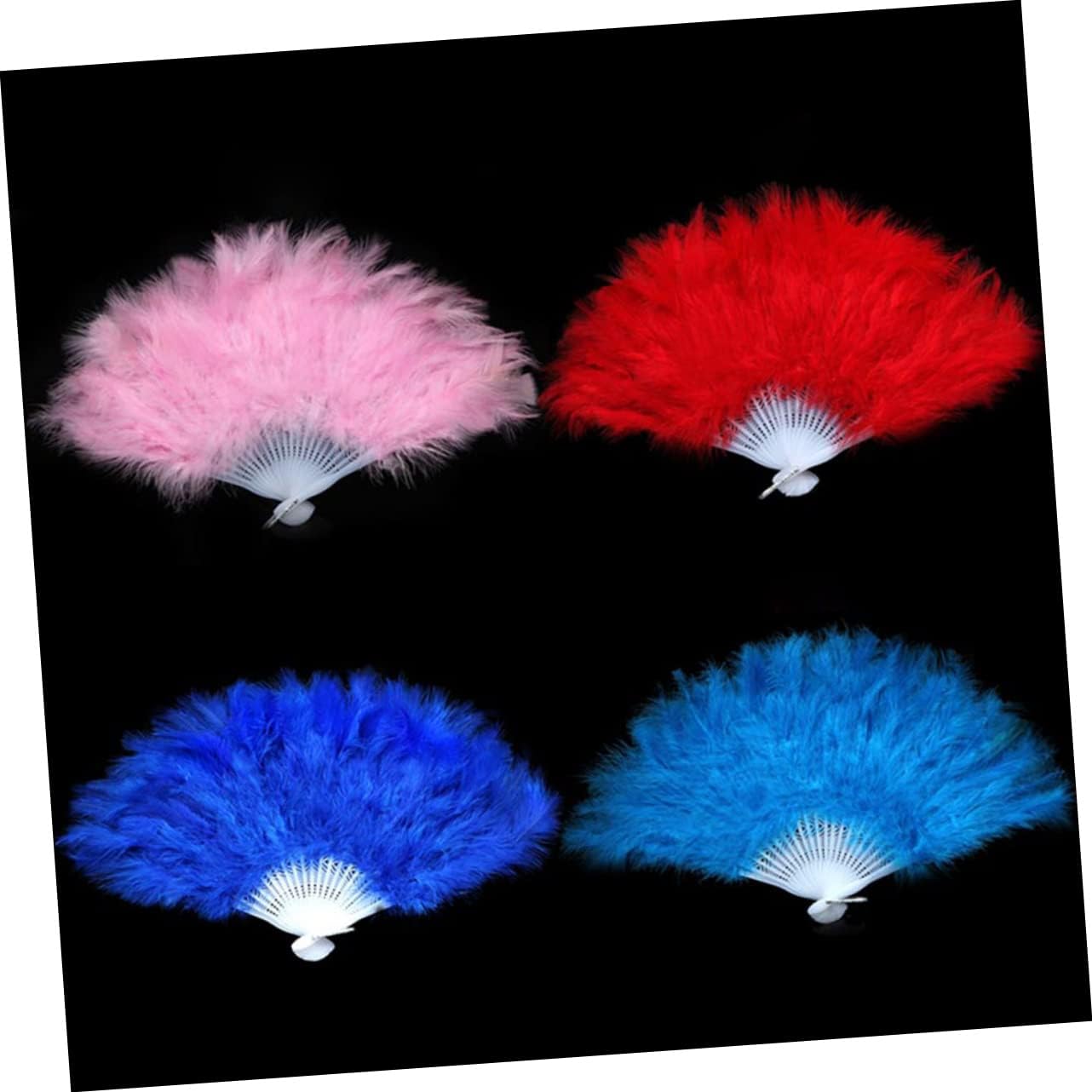 Cabilock 2pcs Folding Handheld Fan Party Supplies Performance Dance Props Safe Handle Handheld Fan for Cosplay image 3