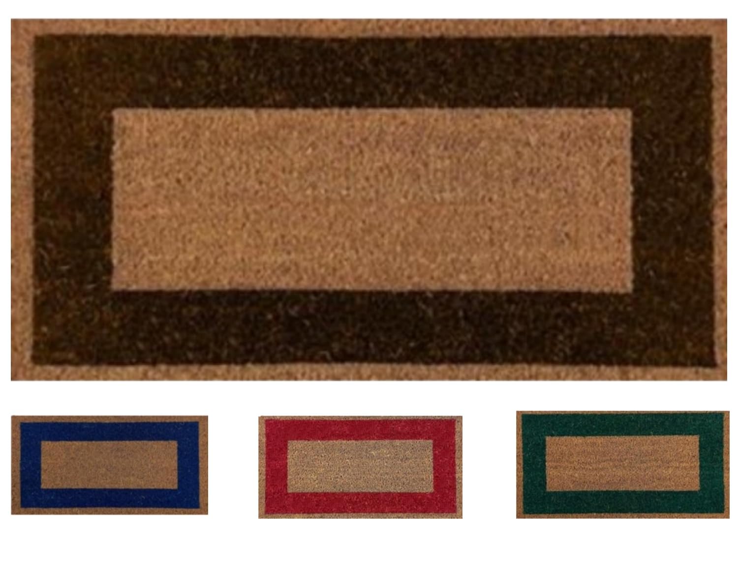 Felpudo de Coco Natural. Premium con Cenefa Antideslizante para Interior y Exterior. (45 x 80 cm, Marrón)