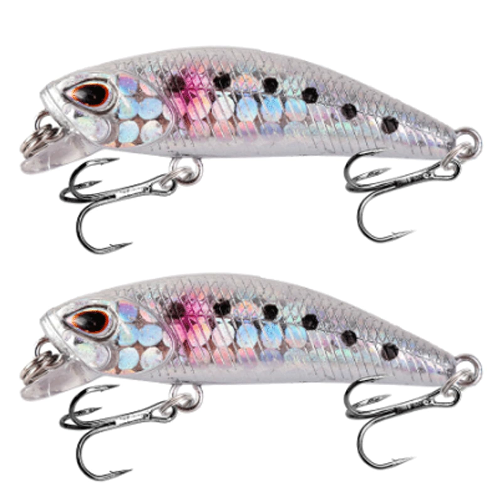 IvyLoutish Fishing Lure Bait 2 Pcs Wobblers 4.5cm 3.5g Sinking Artificial Plastic Hard Bait Mini Minnow Fishing Bait Crankbait Jerkbait Tackle Fishing Tackle