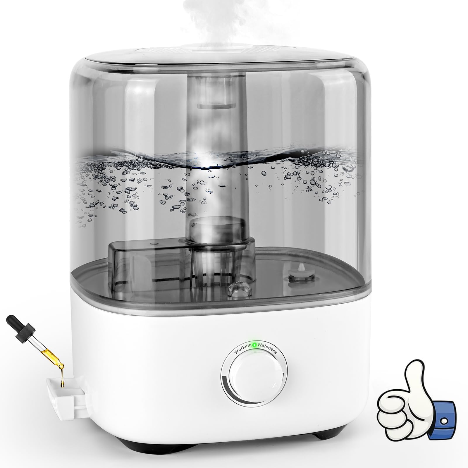 SCANTEE® 5L Luftbefeuchter für Schlafzimmer Top-Füllung Luftbefeuchter 28dB Ultraleise Ultraschall Luftbefeuchter Zuhause Ultraschall mit 360°Drehbarer Düse für Baby Pflanzen automatische Abschaltung