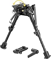 Vista 10 de CVLIFE Bípode de rifle de fibra de carbono de 6-9 pulgadas, bípodes pivotantes inclinables para rifles con adaptador compatible con bípode giratorio