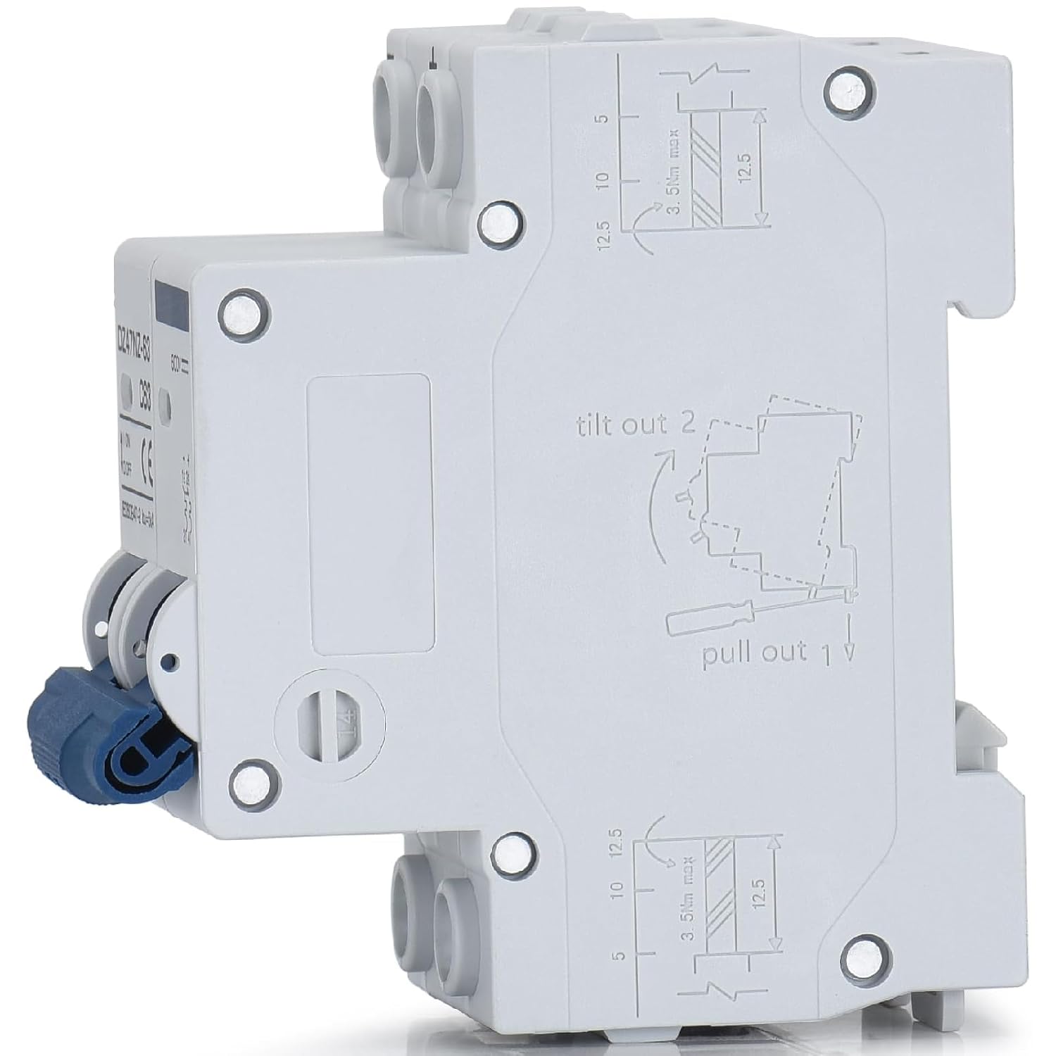 DZ47 DC Miniature Circuit Breaker 2 Pole 600V DIN Rail Mount Isolator for Solar PV System, Thermal Magnetic Trip DC Disconnect Switch (63 Amp)