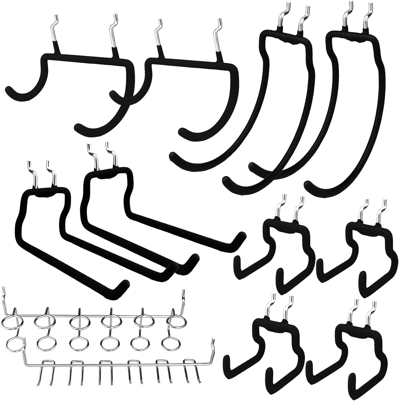 G.CORE 12 Pack Pegboard Hooks, Peg Board Tool Utility Hooks & Hangers Fit 1/4" Pegboards, Heavy Duty Metal Peg Board Shelving Hooks, Wall Organizers and Storage for Craft Room Garage Workbench Office