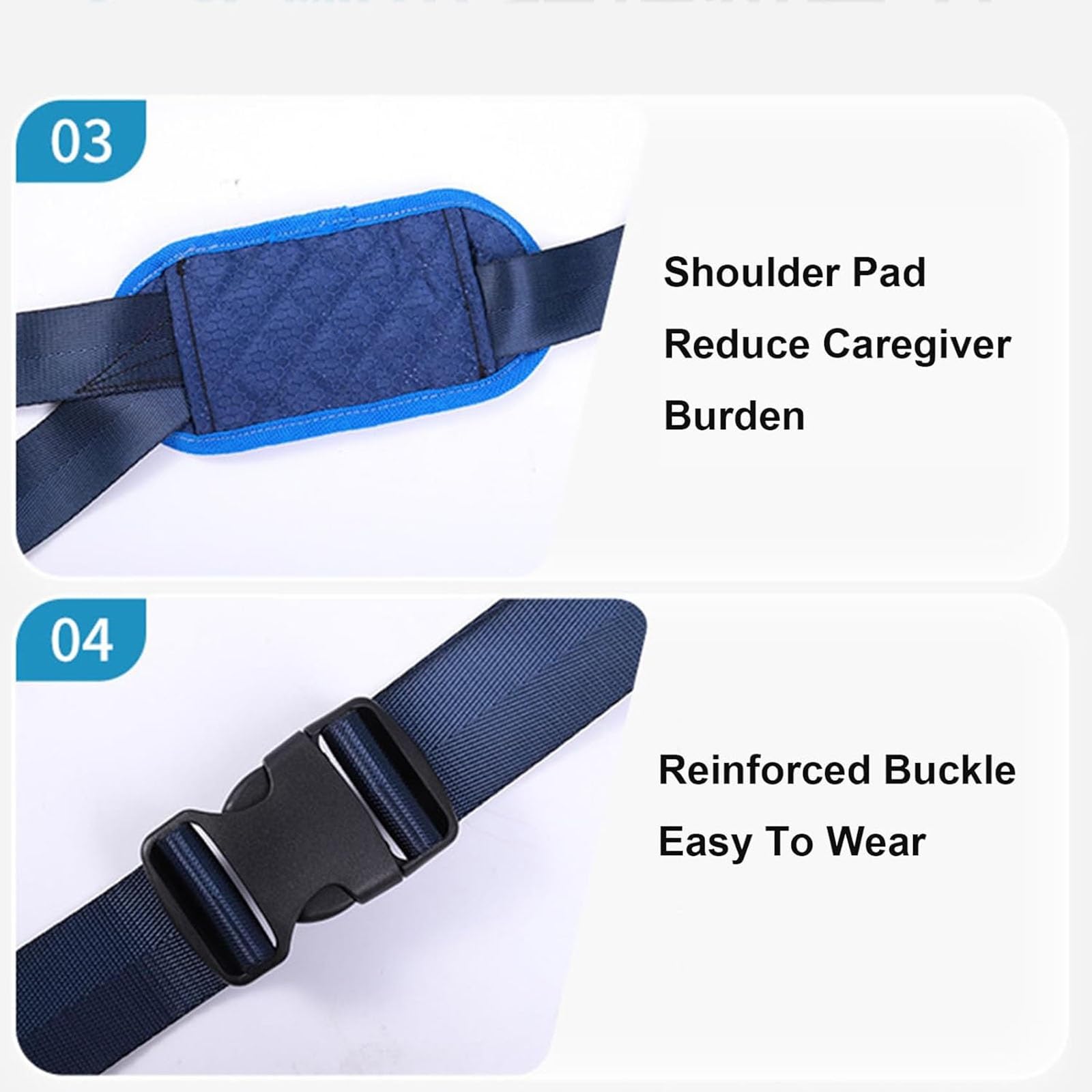 Patientenlifter, Ganzkörper-Transfergurt, zur Positionierung im Bett und zum Heben und Tragen über Treppen zum Bett, Rollstuhl, Stuhl, Auto, Fahrzeug für ältere Menschen