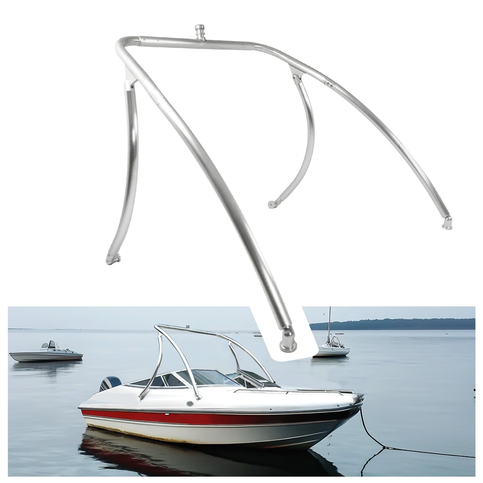 Wakeboard Tower Compatible with Most Boats Black Wake Tower Aluminium