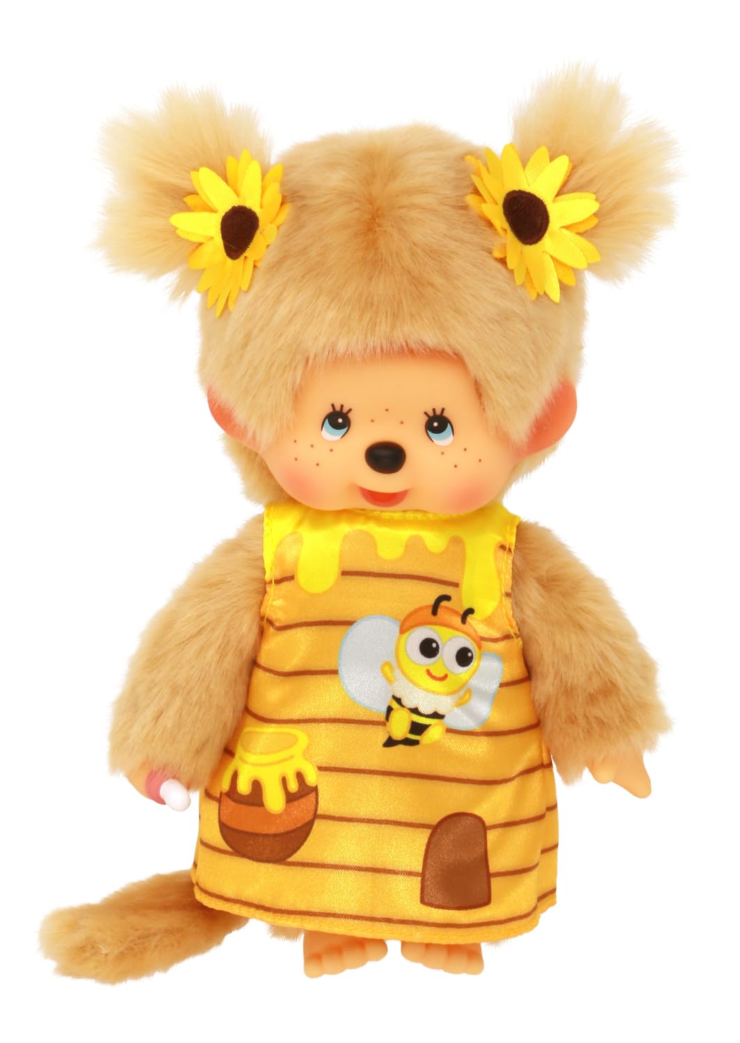 Sekiguchi 221431 Original Monchhichi Girl Plush Toy with Honey Bee