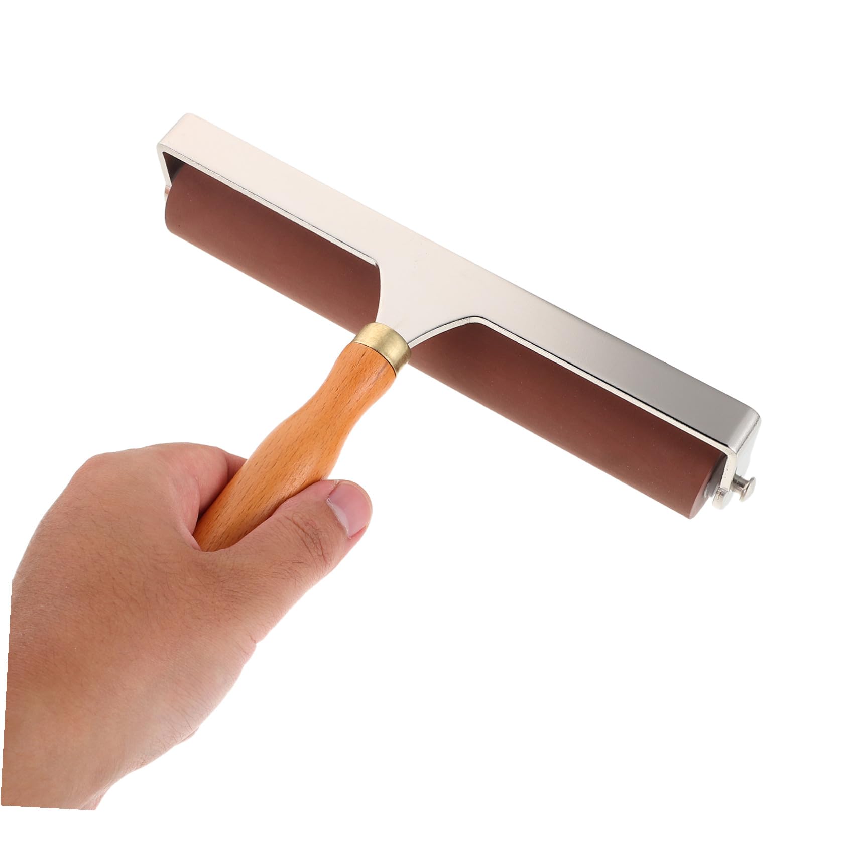 Rodillo de Goma para Manualidades con Mango de Madera Rodillo de Impresión para Estampado Pintura y Aplicación de Pegamento Herramienta Multiusos para Artistas y Trabajos Madera