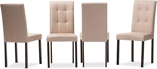 Miniatura 5 de Baxton Studio Andrew - Juego de comedor moderno y contemporáneo de 5 piezas, tapizado de tela gris Gris,Beige