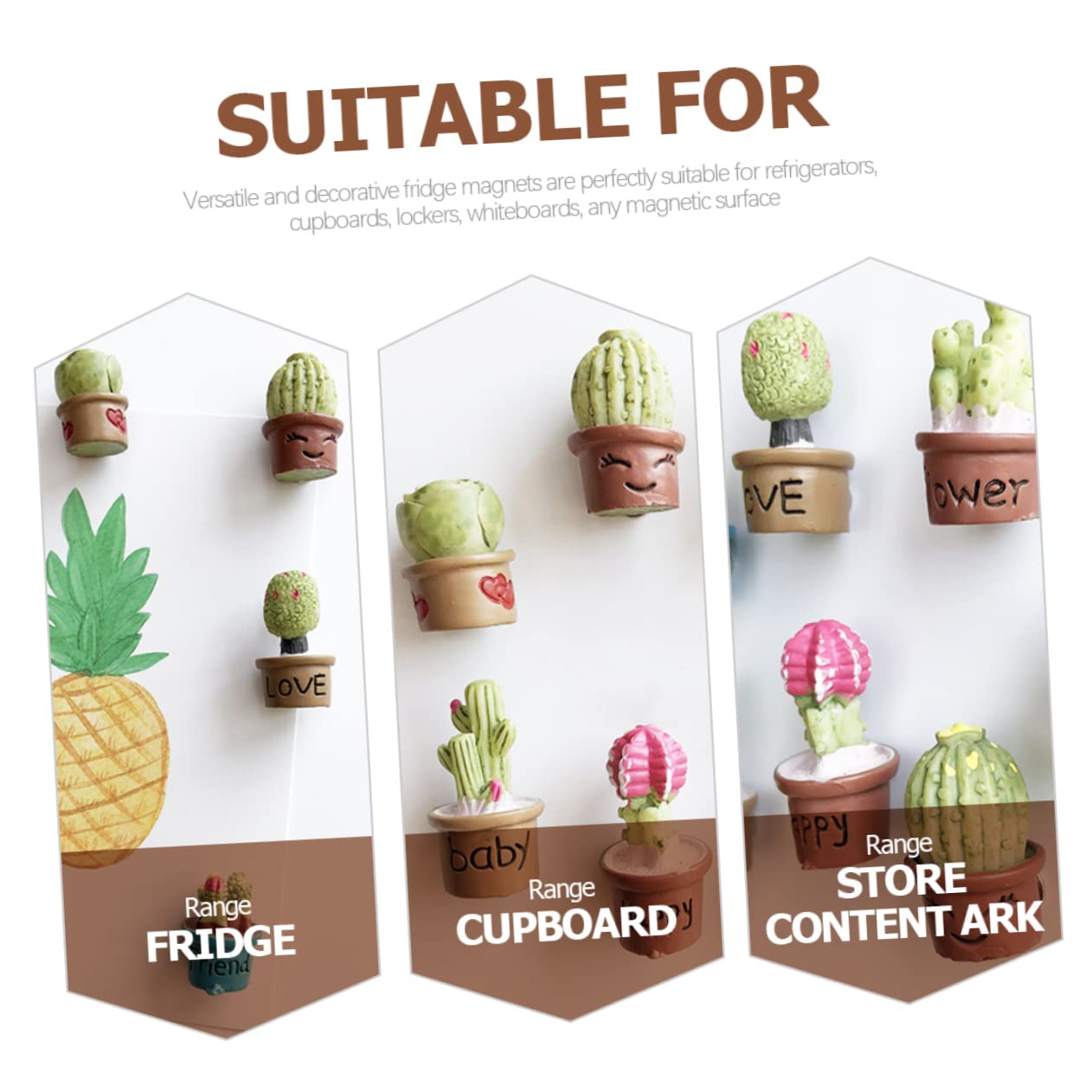 SOLUSTRE 35stücke Teiliges Kühlschrankmagnete Pflanzenform Lustige Und Dekorative Magnete Für Fridge Und Büro Kaktus-Design Kreative Wohnaccessoires Für