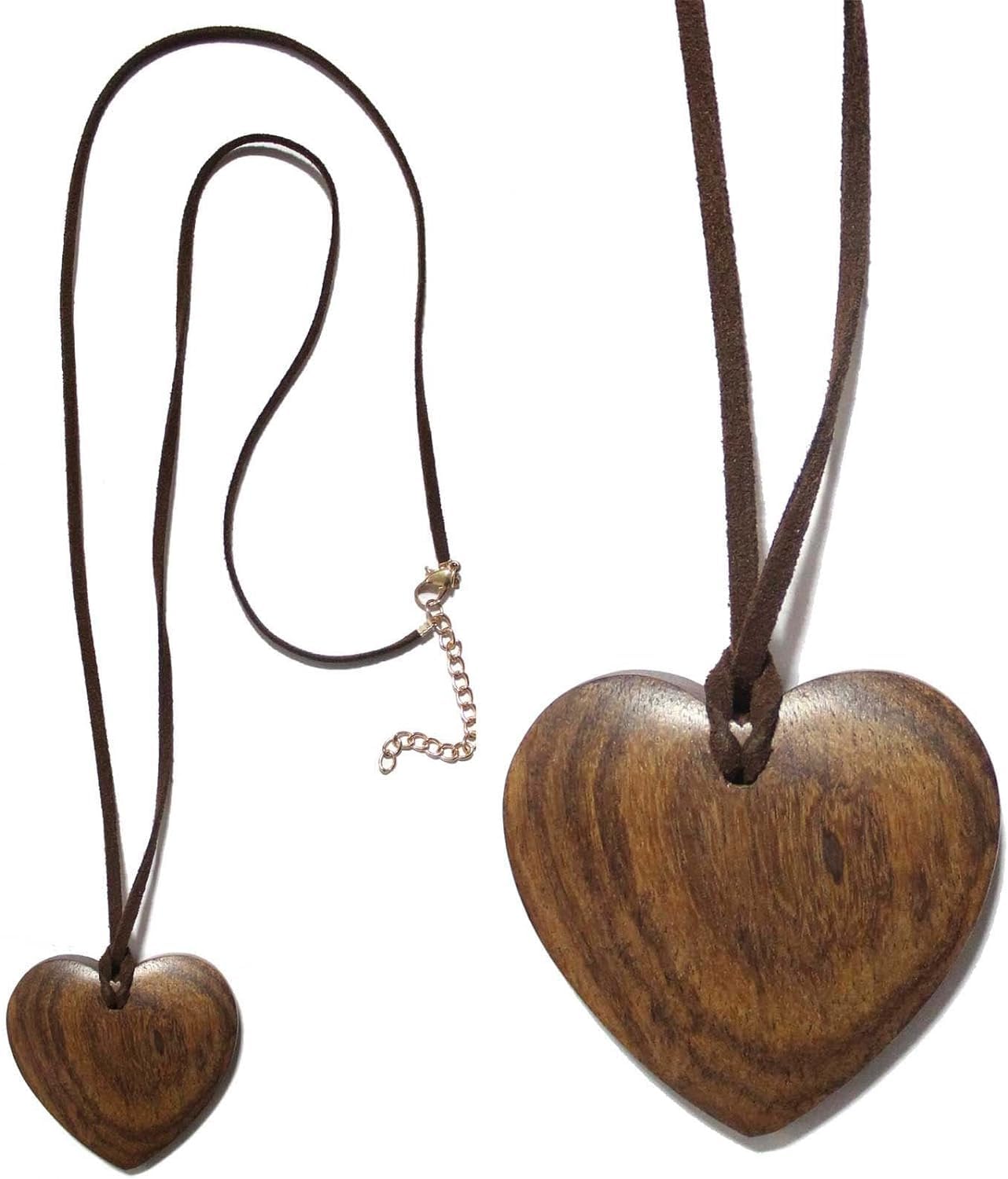 NAAZ WOOD ARTS® Heart Shaped lovely Womens Stylish Natural Wood Necklace in Brown Natural shade 2.5 x 2.5 x 0.5" (B0D3X3JJCQ) Amazon Price History, Amazon Price Tracker