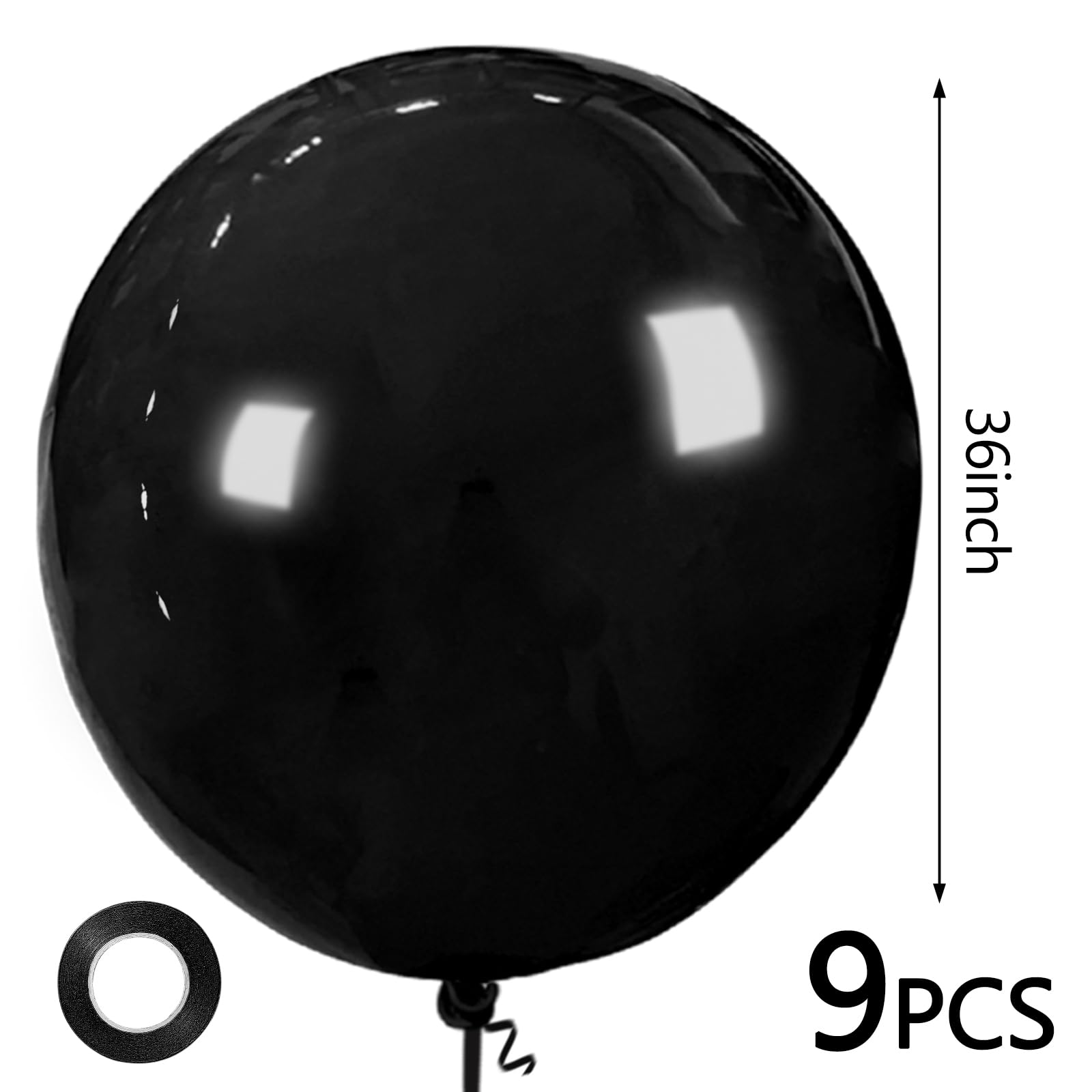 Amazon.com: Big 36 Inch Balloons, 9Pcs Black Giant Big Latex