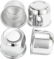 RHIMOLUX 4-Pack 3.35" Chrome Wheel Center Caps for Trucks, SUVs, RVs, Trailers - Durable Push-On Steel Hub Caps 2.68" Height