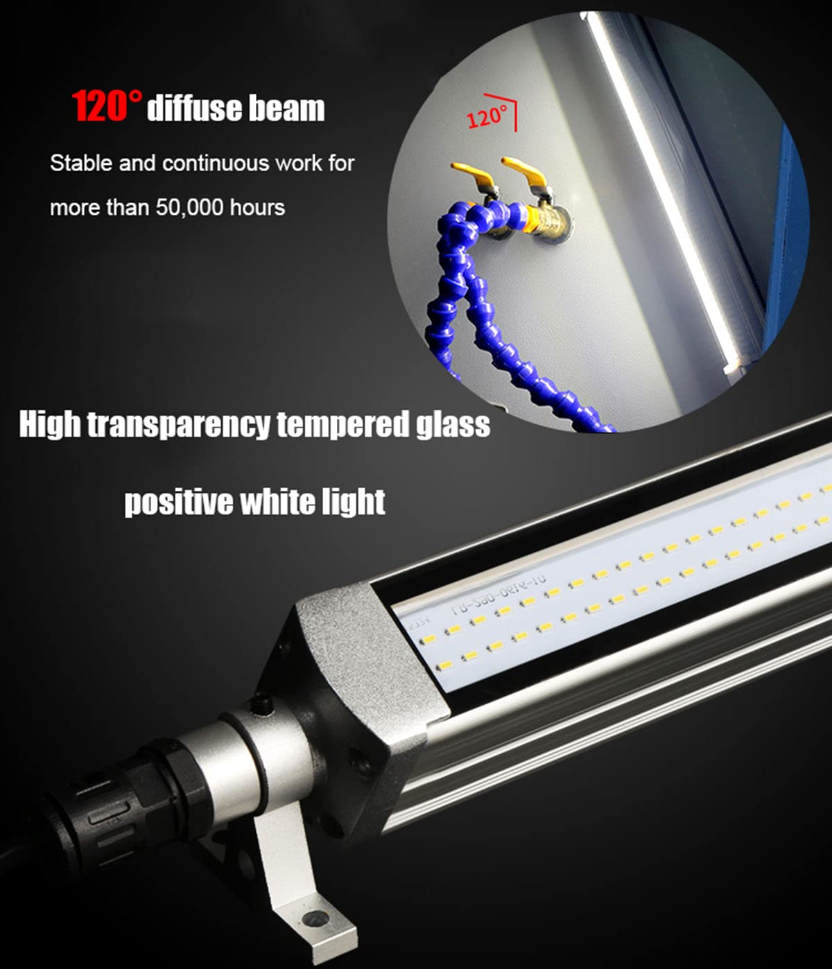 Lampada a Tubo LED per Macchina CNC 6-40w 24V IP68 Lampada a LED antideflagrante/Illuminazione a LED Interna per Macchine industriali(Size:6W)