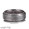 GTHIC Stainless Steel Viking Jewelry Celtic Knot Norse Runes Rings for Man Women Band Ring Silver Jewelry Gift Size 12 #5