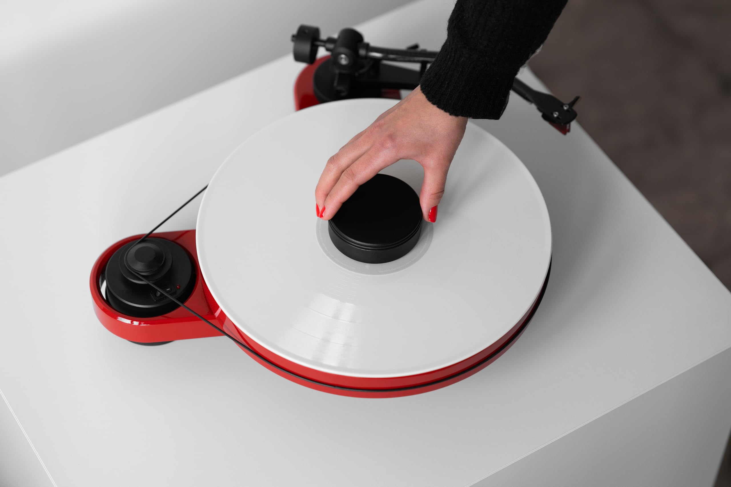 Pro-Ject Record Puck DS, peso della piastra pesante in acciaio inox per ridurre le risonanze indesiderate, 915 g (nero)