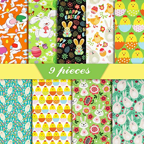 9 Pieces 19.6 x 19.6 Inches Easter Fabric Eggs Rabbit Printed Fabric Squares Easter Bunny Egg Flower Print Fabric Fat Quarter for Easter Handmade Crafts Home Party Decors, 9 Patterns 9 Pieces 19.6 x 19.6 Inches Easter Fabric Eggs Rabbit Printed Fabric Squares Easter Bunny Egg Flower Print Fabric Fat Quarter for Easter Handmade Crafts Home Party Decors, 9 Patterns