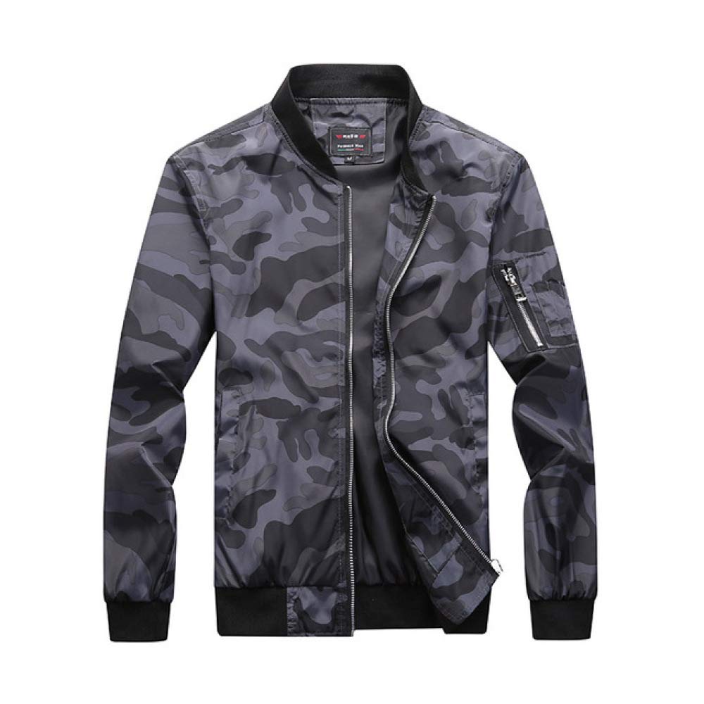 HNOSD Men Baseball Jacket Embroidered Leather Coats Slim Fit College Fleece Luxury Pilot Jackets Men's Stand Collar Top Jacket Coat EL009 Grey M