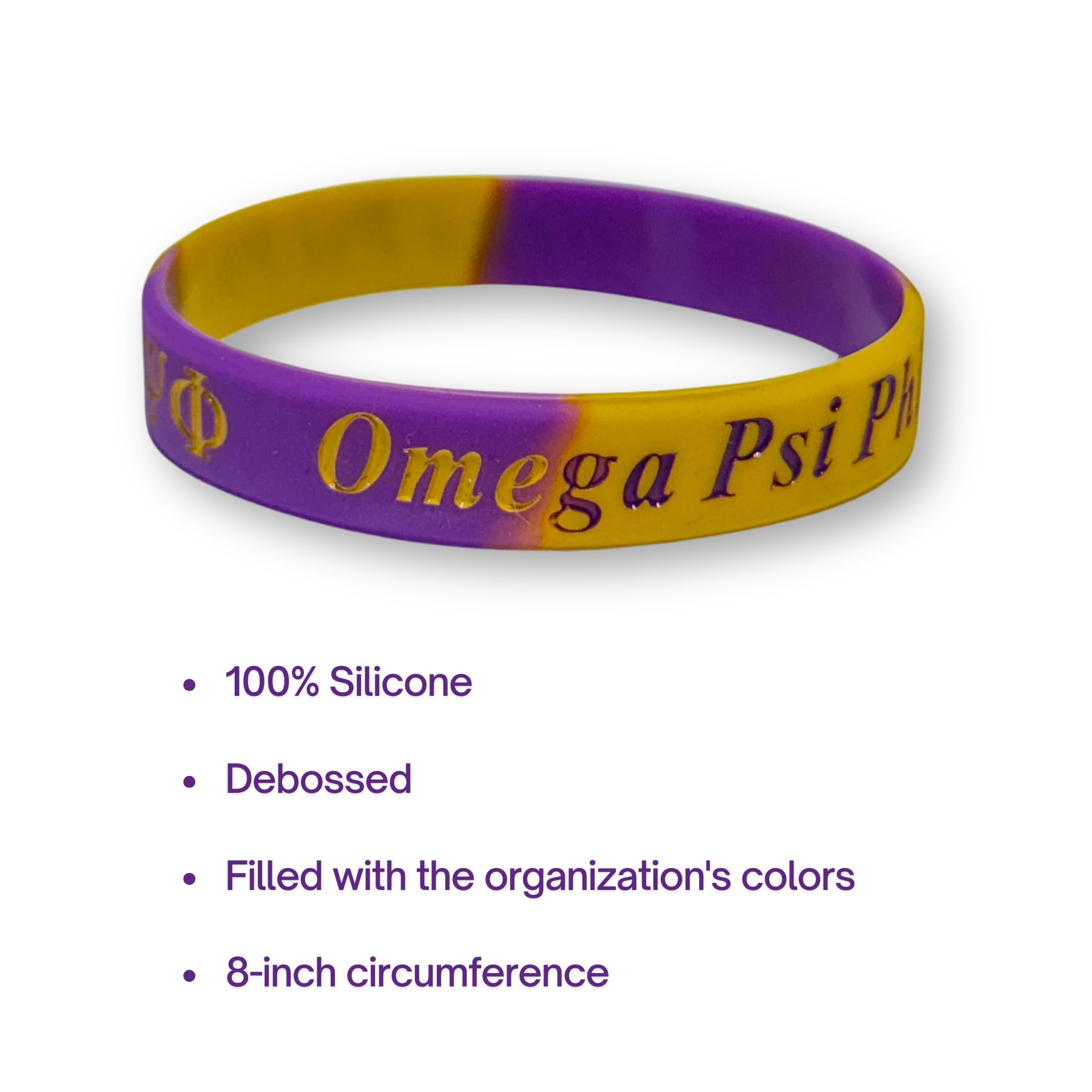 Greek Underdog Omega Psi Phi Silicone Bracelet