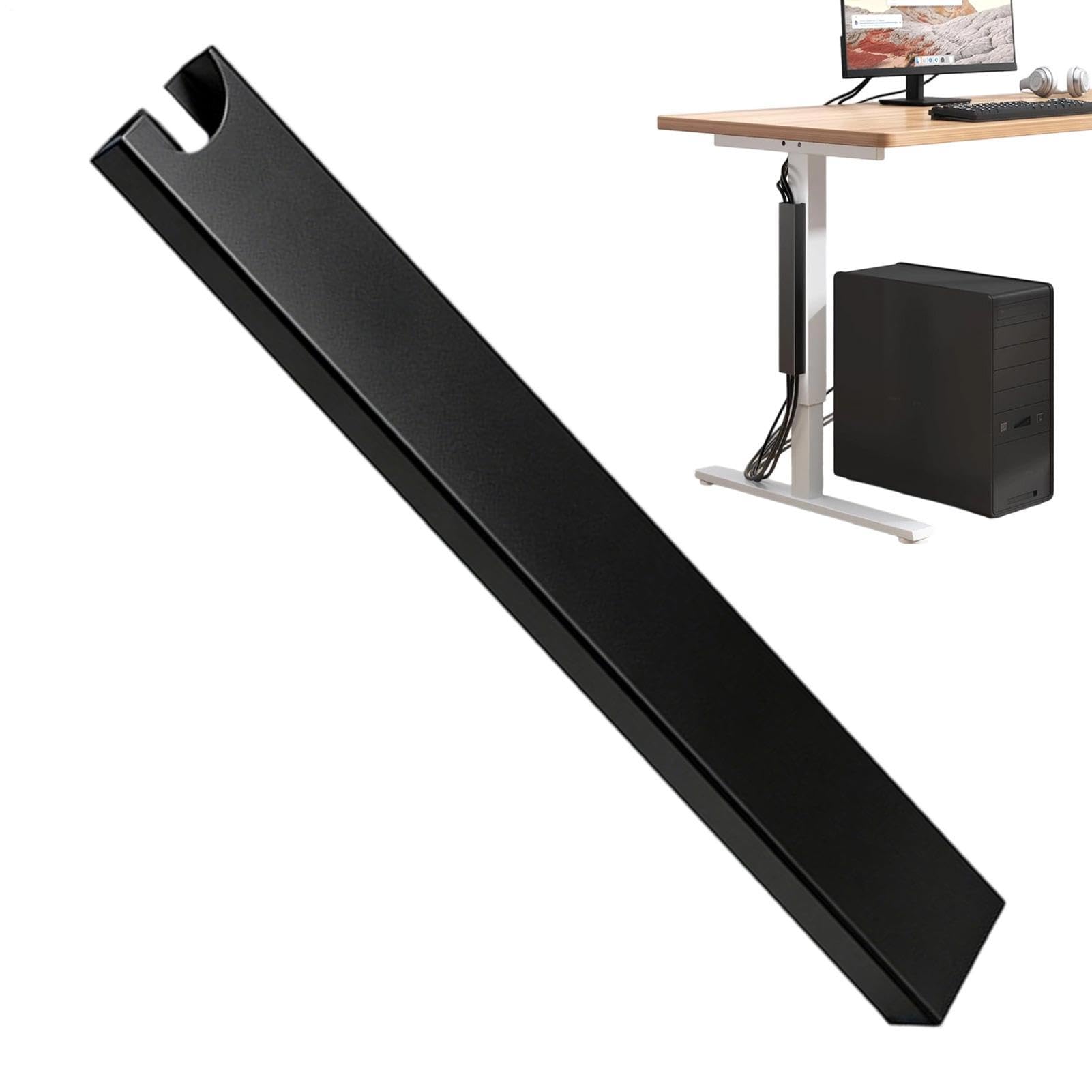 Passe-câbles aimanté en aluminium 35 cm sans perçage pour bureau et cuisine