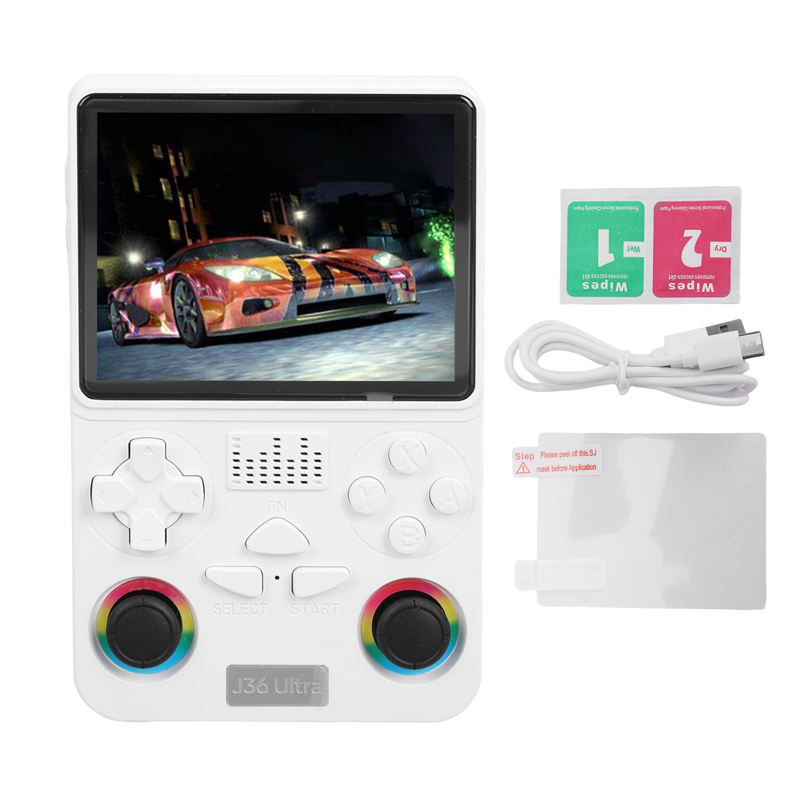 Retro-Handheld-Spielekonsole, 4-Zoll-Bildschirm-Spielekonsole, Integrierte 64-GB-Speicherkonsole mit 22000 Klassischen Spielen WiFi 5.1 für Spieler Jeden Alters (White)