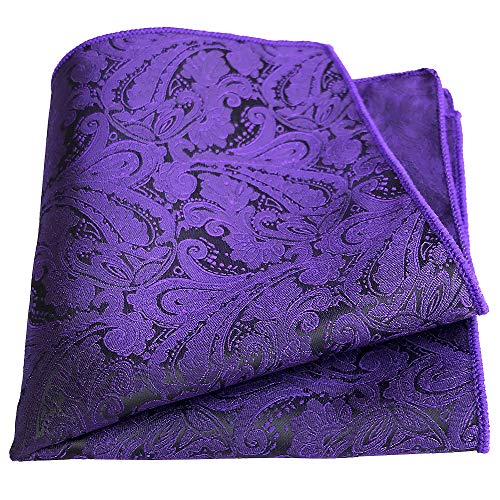 Cangron Men Purple Paisley Ascot Tie Cravat & Pocket Square Set Ljp2Zi #TOP3