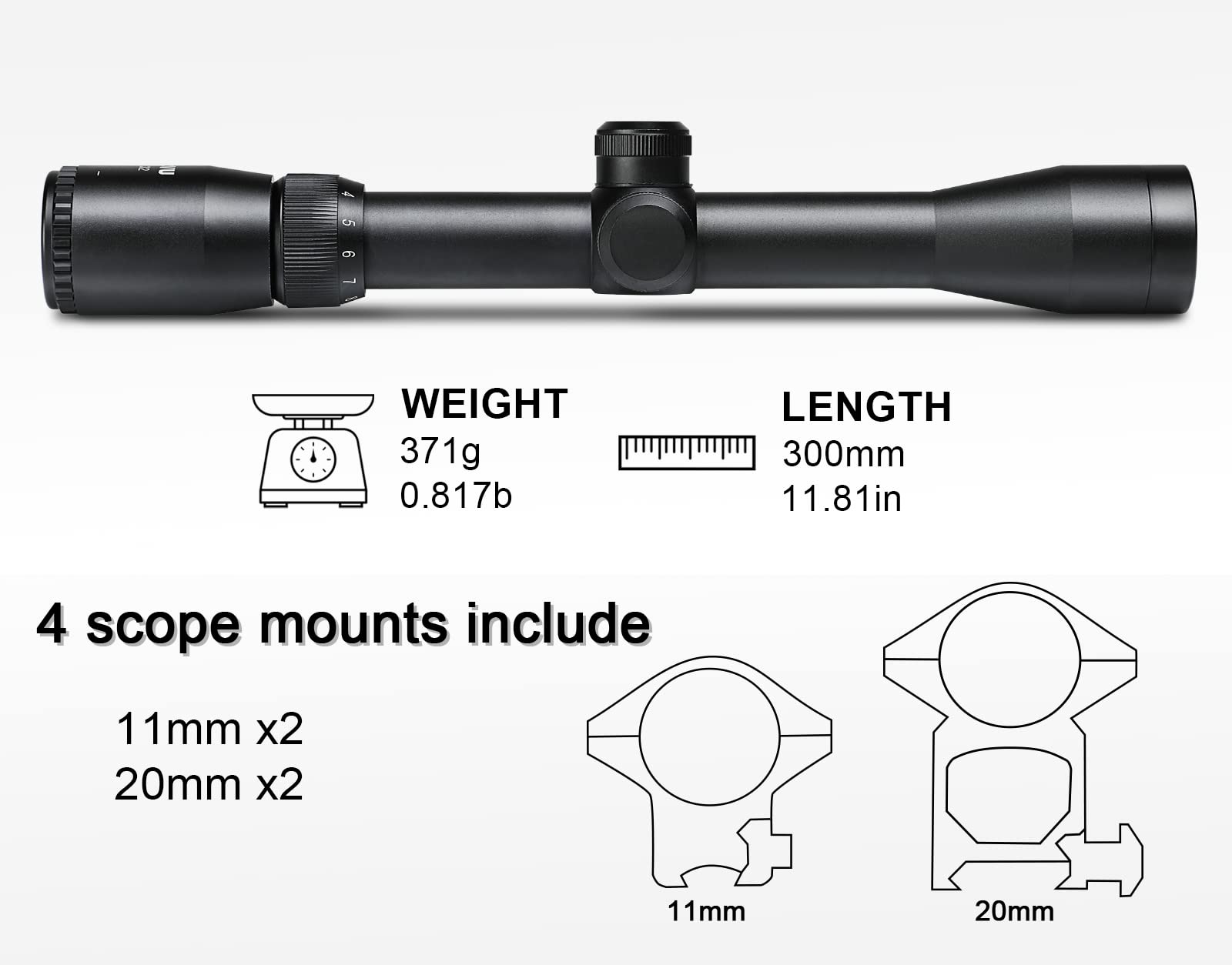 Amazon.com : Rifle Scope, 3-9X32, 3-9X40, 3-9X50, Green Lens, Fast