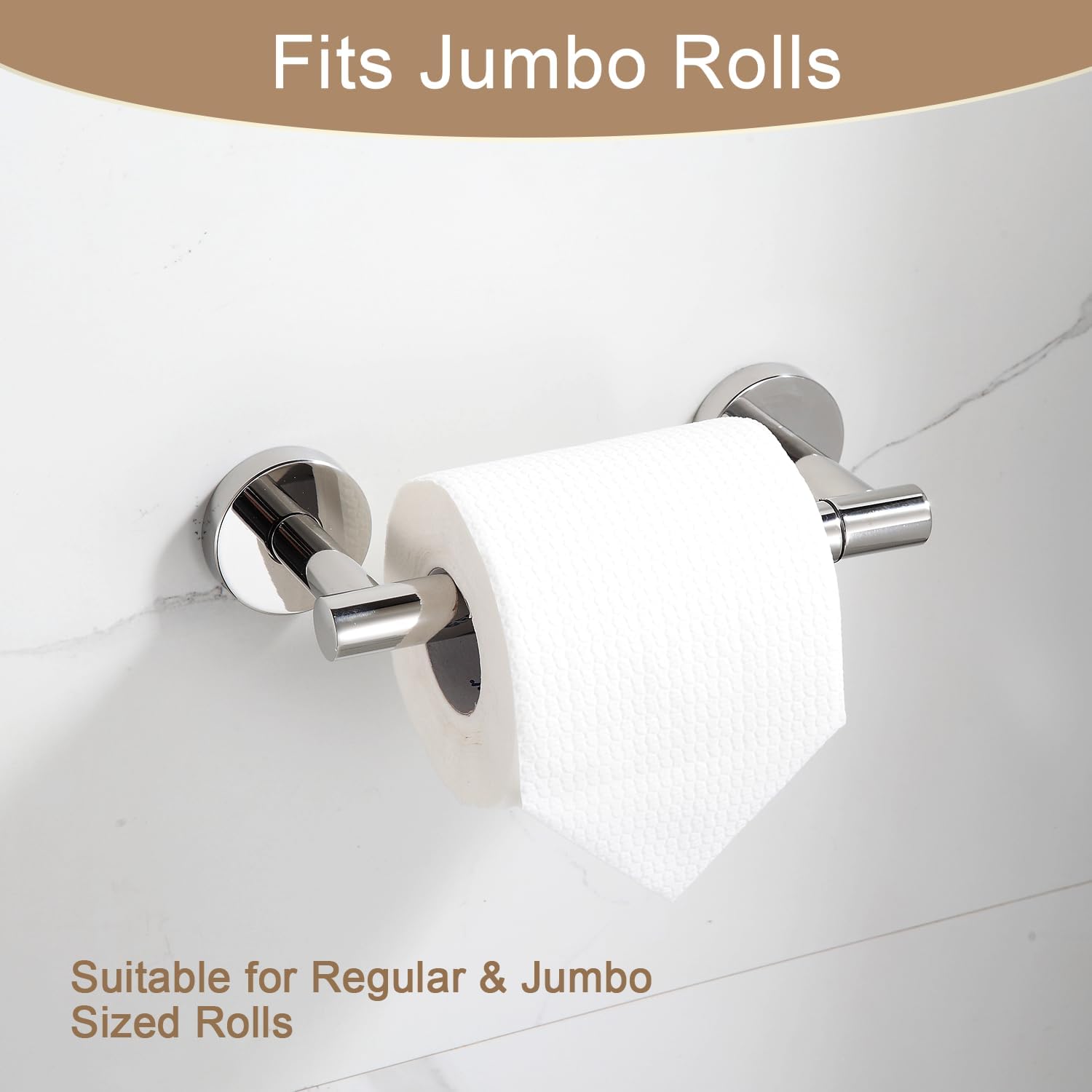 BGL Toilet Paper Holder Mirror Polish Wall Mount, Bathroom Toilet Paper Holder Brushed Nickel SUS 304 Stainless Steel, Double Post Pivoting Toilet Paper Roll Holder for Bathroom RV