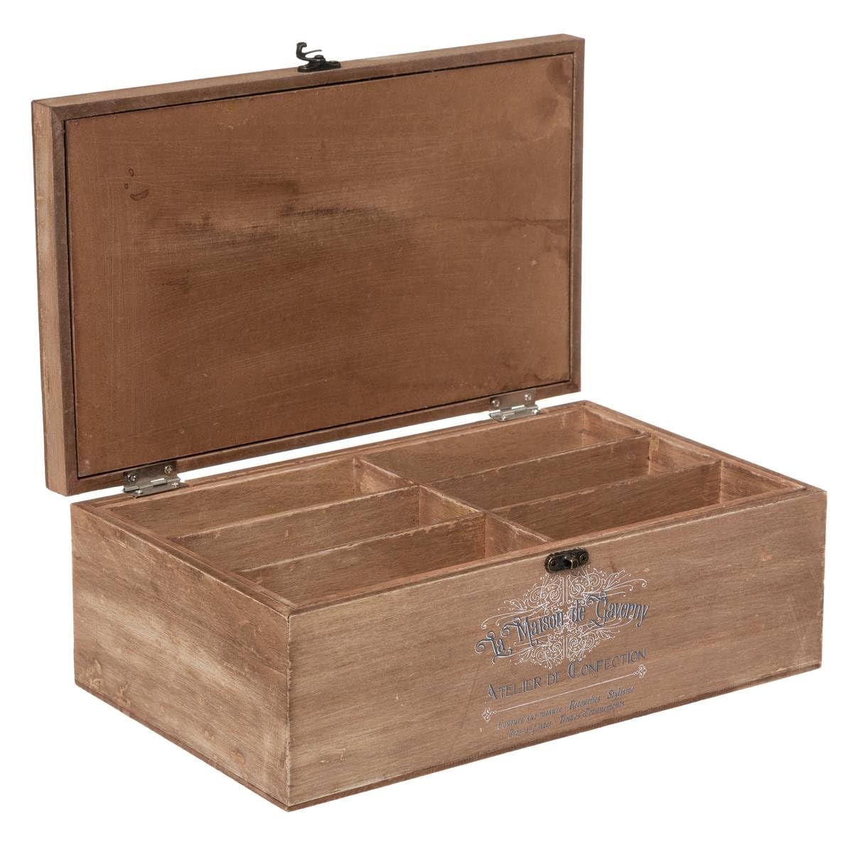ATMOSPHERA CREATEUR D'INTERIEUR - Scatola da Cucito in Legno Winter 30x10cm