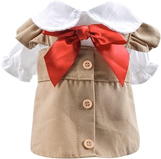 Dog Dress for Small Dogs Pet Elegant Bowknot Princess Dress Summer Comfortable Puppy Dress Breathable Cotton Dog Clothes Cute Small Dog Dresses Holiday Outfits for Yorkie Chihuahua Sundress