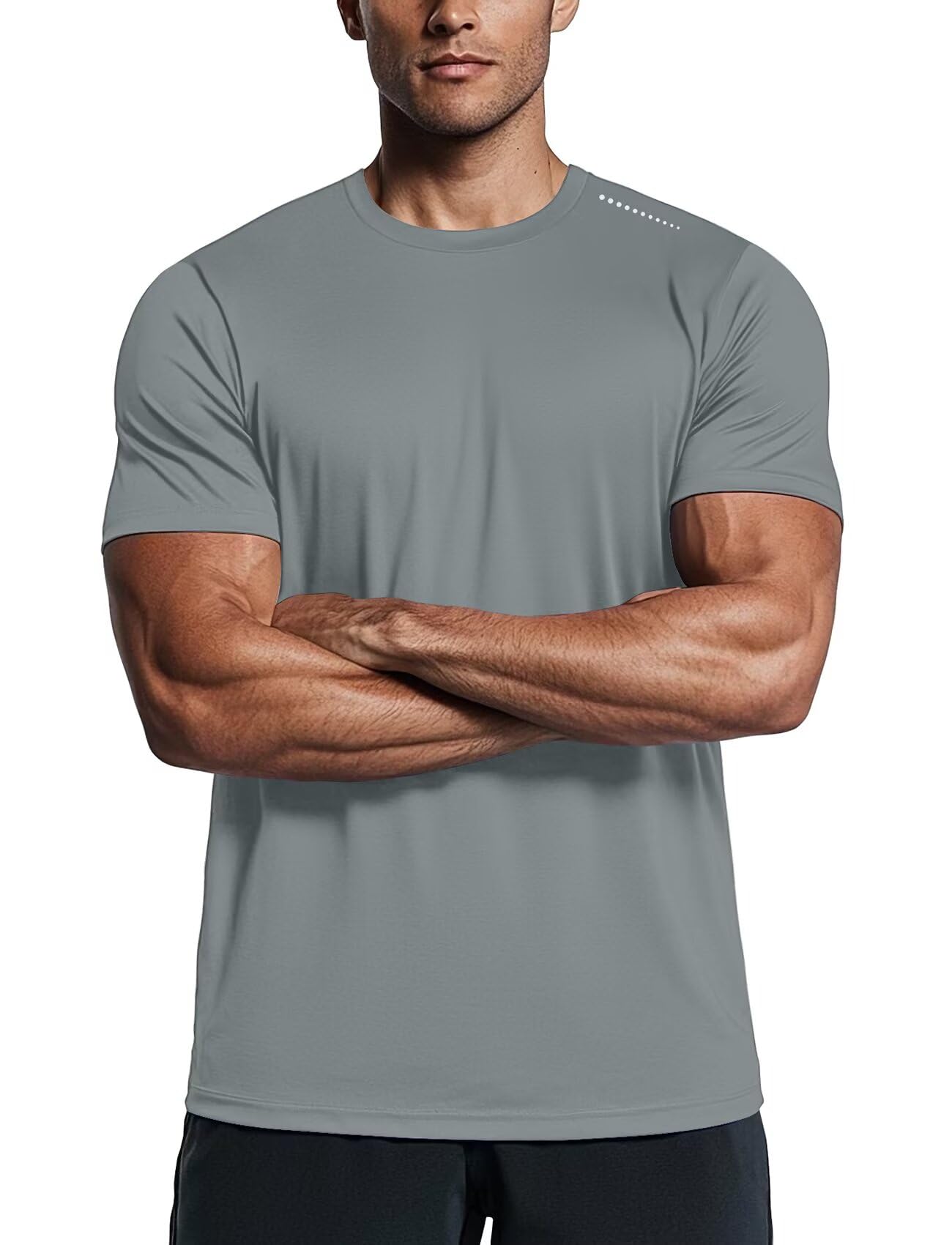 Zengjo Mens Athletic Shirts Moisture Wicking Short Sleeve Quick Dry Workout T-Shirt for Gym Running Exercise