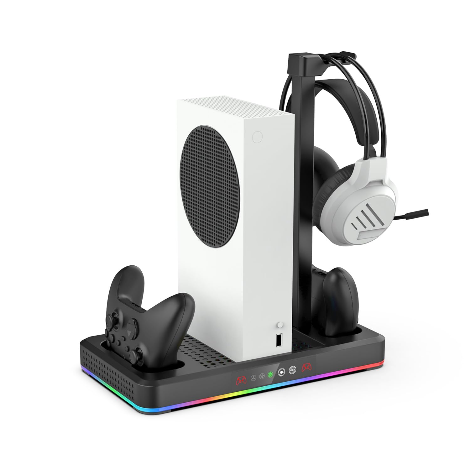 Genérico Ventilador de refrigeración Base para Xbox Serie X/S, Multifuncional Host Soporte de Carga, estación de Carga Dock, para Xbox Serie S Accesorios para Consolas de Juegos (Negro)