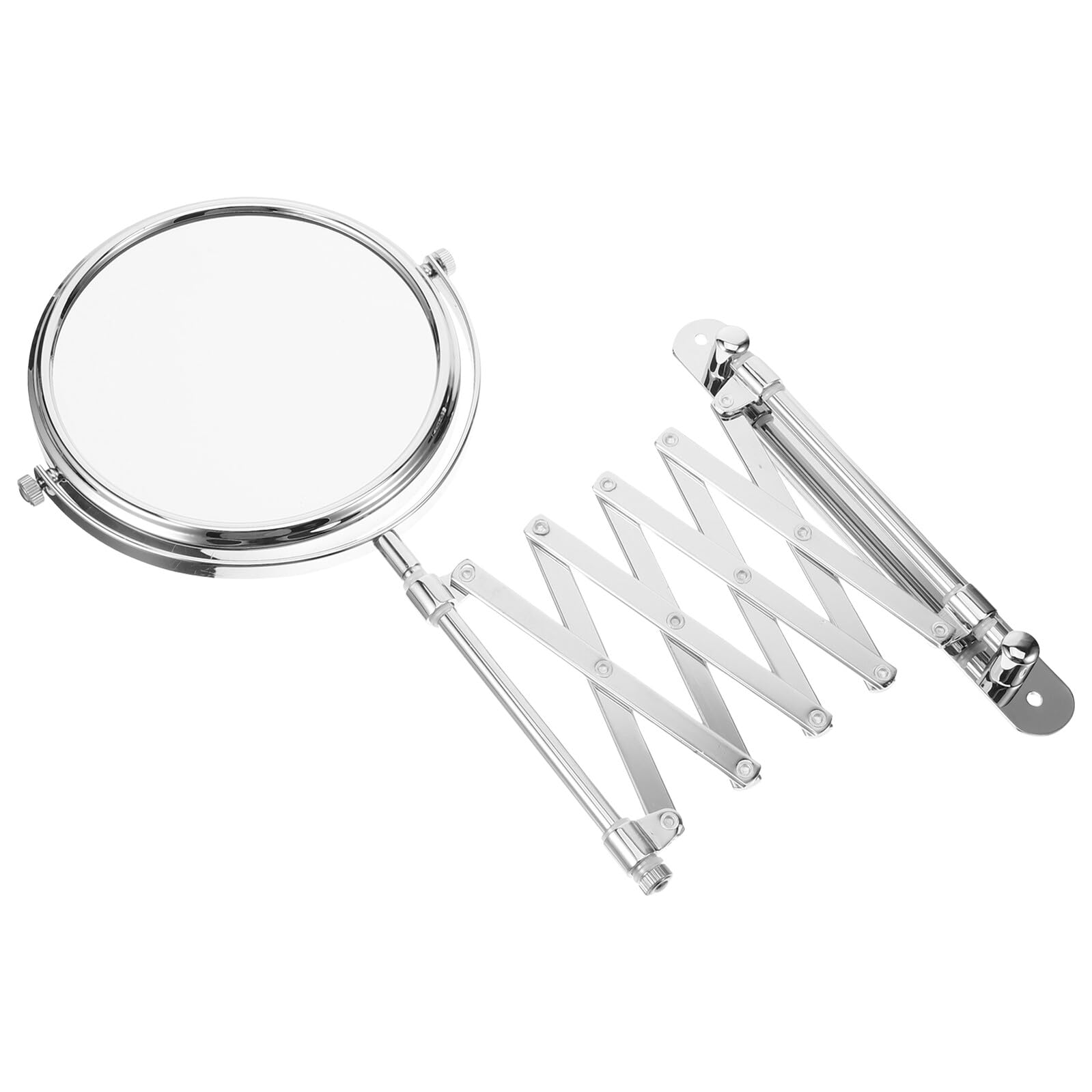 Miroir de maquillage mural double face chrome moderne avec bras articulé premium