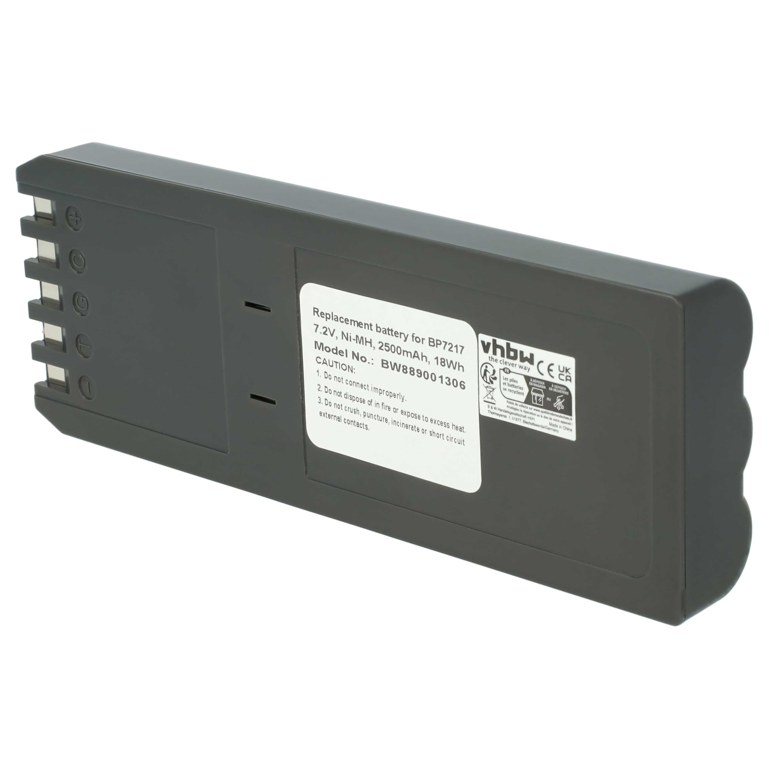 vhbw 2X Akku Ersatz für Fluke BP7217 für Messgerät (2500 mAh, 7,2 V, NiMH)