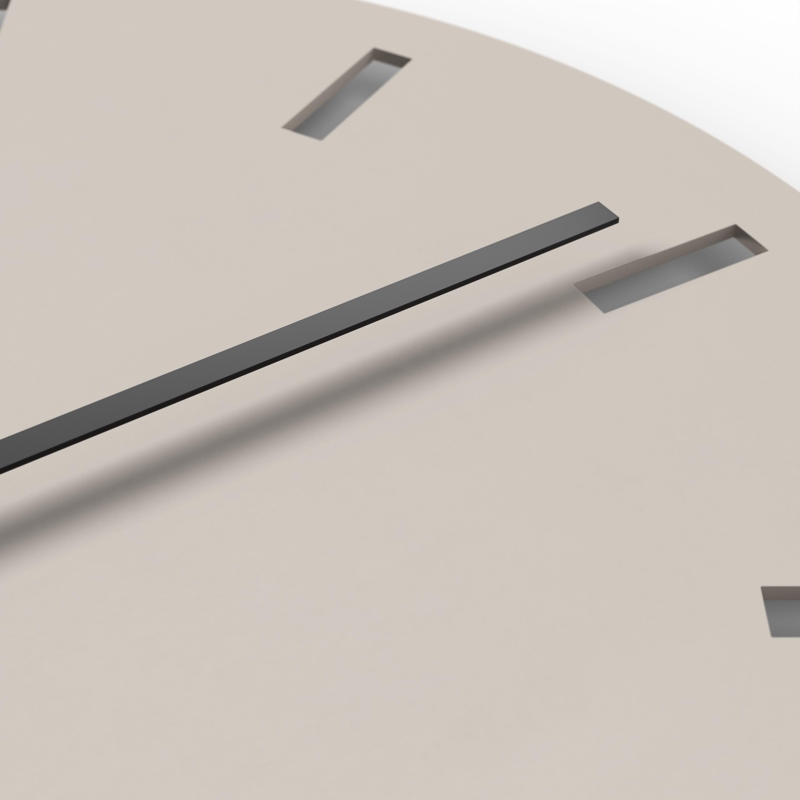 Cander Berlin MNU 2550 P XXL Wanduhr lautlos 50 cm ohne Tickgeräusche analog Wohnzimmer modern Vintage warmgrau groß