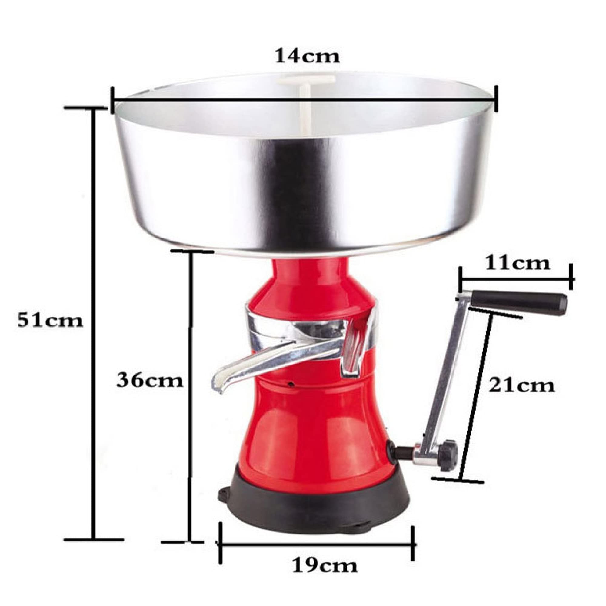Separador manual de nata/Centrífuga de cocina/Máquina desengrasante para convertir leche cruda o entera en nata y leche desnatada para leche de oveja, leche de cabra u otros productos lácteo